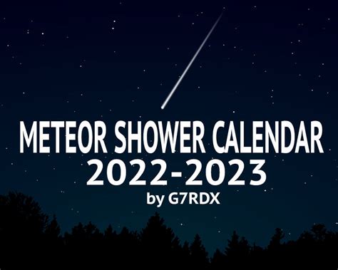 meteor shower 2023 calendar